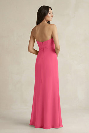 Sweetheart Chiffon Pleated Sheath Bridesmaid Dress in Fuchsia - SHE IS ME Bridesmaid Dresses