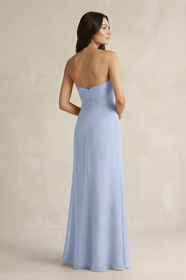 Sweetheart Chiffon Pleated Sheath Bridesmaid Dress  in Ice (2) | KISSBRIDAL