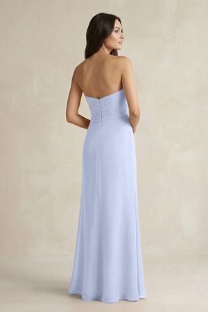 Sweetheart Chiffon Pleated Sheath Bridesmaid Dress in Ice - SHE IS ME Bridesmaid Dresses