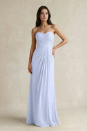 Sweetheart Chiffon Pleated Sheath Bridesmaid Dress in Ice - SHE IS ME Bridesmaid Dresses