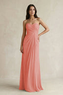 Sweetheart Chiffon Pleated Sheath Bridesmaid Dress in Mulberry - SHE IS ME Bridesmaid Dresses
