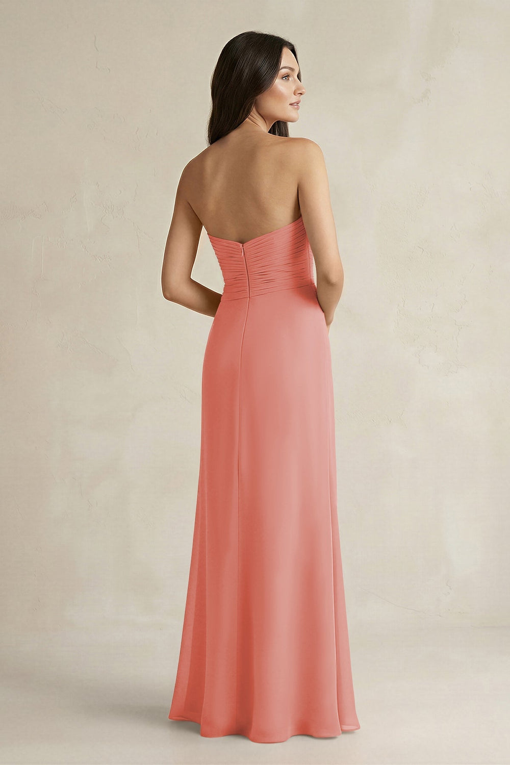Sweetheart Chiffon Pleated Sheath Bridesmaid Dress in Mulberry - KISS BRIDAL Bridesmaid Dresses