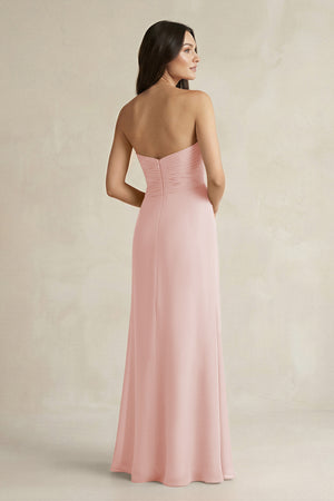 Sweetheart Chiffon Pleated Sheath Bridesmaid Dress  in Rose Petal (2) | KISSBRIDAL