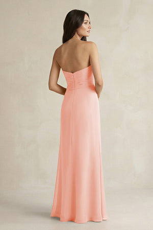 Sweetheart Chiffon Pleated Sheath Bridesmaid Dress in Rose Petal - SHE IS ME Bridesmaid Dresses