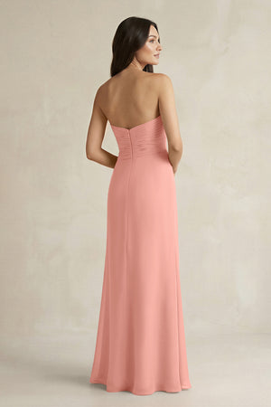 Sweetheart Chiffon Pleated Sheath Bridesmaid Dress  in Rosette (2) | KISSBRIDAL
