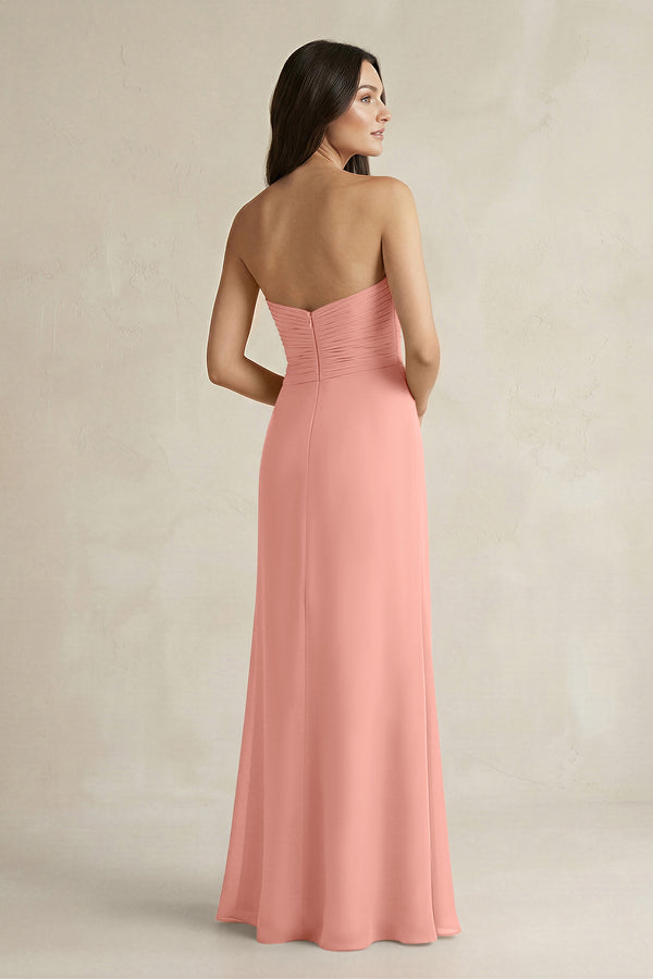 Sweetheart Chiffon Pleated Sheath Bridesmaid Dress  in Rosette (2) | KISSBRIDAL