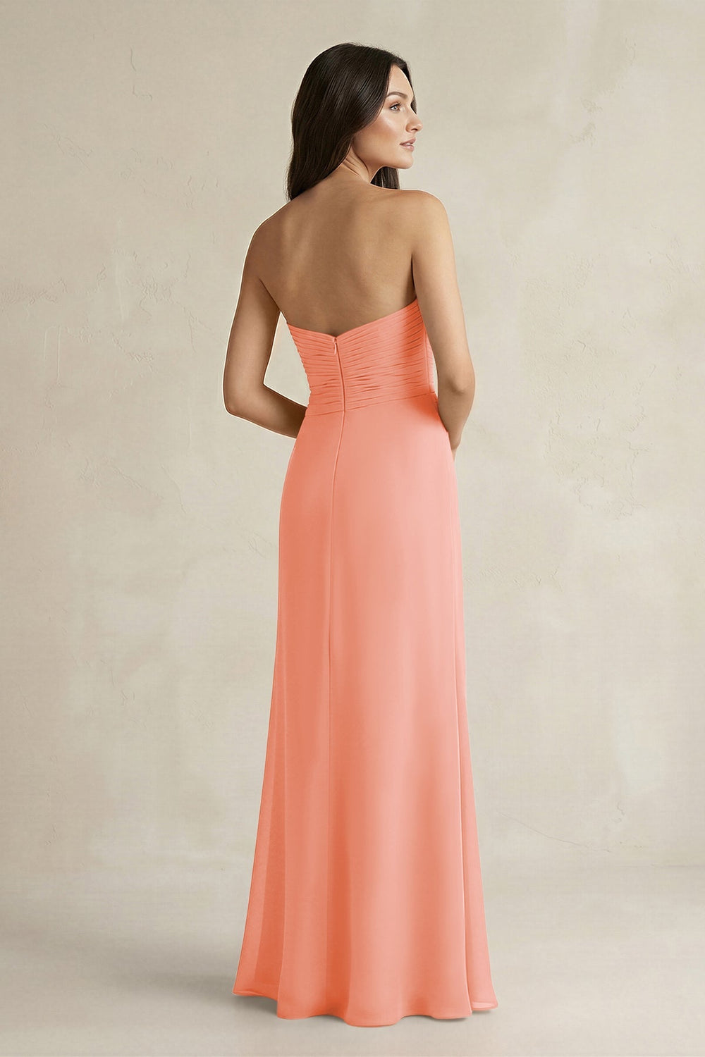 Sweetheart Chiffon Pleated Sheath Bridesmaid Dress in Rosette - KISS BRIDAL Bridesmaid Dresses