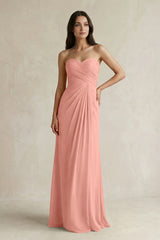 Sweetheart Chiffon Pleated Sheath Bridesmaid Dress  in Rosette | KISSBRIDAL