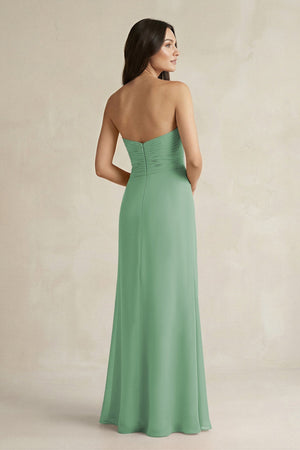 Sweetheart Chiffon Pleated Sheath Bridesmaid Dress in Sea Glass - SHE IS ME Bridesmaid Dresses