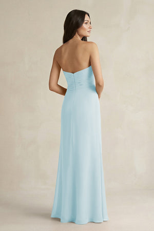 Sweetheart Chiffon Pleated Sheath Bridesmaid Dress in Sky Blue - SHE IS ME Bridesmaid Dresses