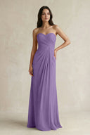 Sweetheart Chiffon Pleated Sheath Bridesmaid Dress in Tahiti - SHE IS ME Bridesmaid Dresses
