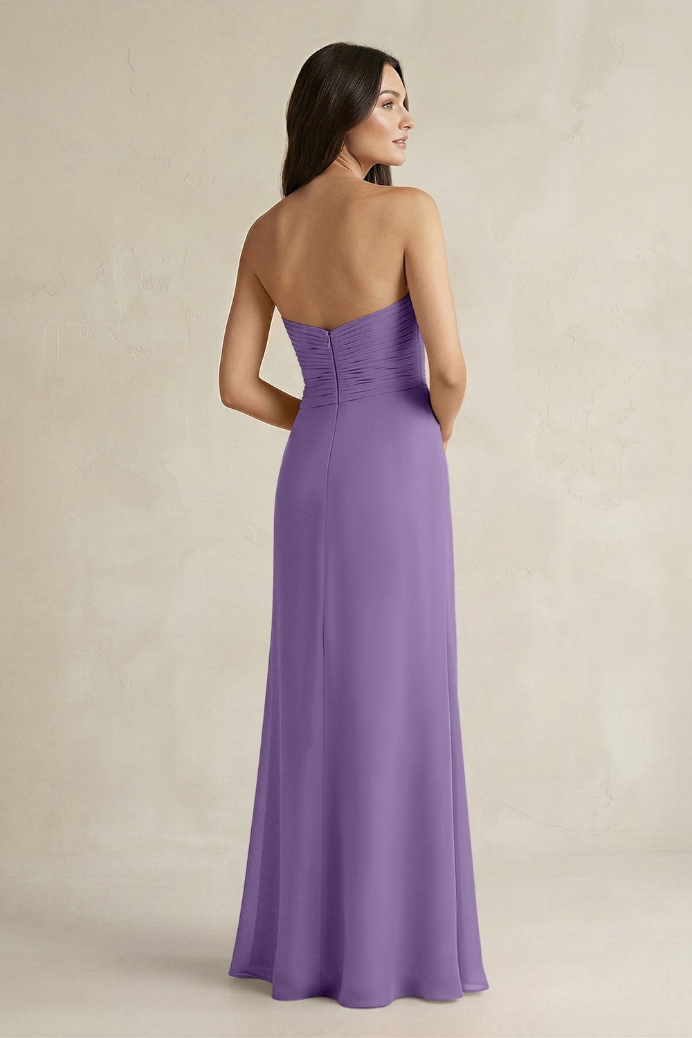 Sweetheart Chiffon Pleated Sheath Bridesmaid Dress in Tahiti - KISS BRIDAL Bridesmaid Dresses