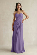 Sweetheart Chiffon Pleated Sheath Bridesmaid Dress  in Tahiti | KISSBRIDAL