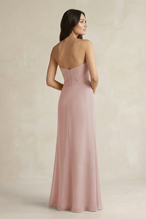 Sweetheart Chiffon Pleated Sheath Bridesmaid Dress in Toffee - SHE IS ME Bridesmaid Dresses
