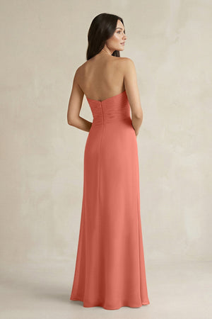 Sweetheart Chiffon Pleated Sheath Bridesmaid Dress in Wild Rose - SHE IS ME Bridesmaid Dresses