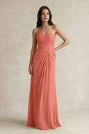 Sweetheart Chiffon Pleated Sheath Bridesmaid Dress in Wild Rose - SHE IS ME Bridesmaid Dresses