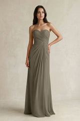 Sweetheart Chiffon Pleated Sheath Bridesmaid Dress in Willow Green - KISS BRIDAL Bridesmaid Dresses
