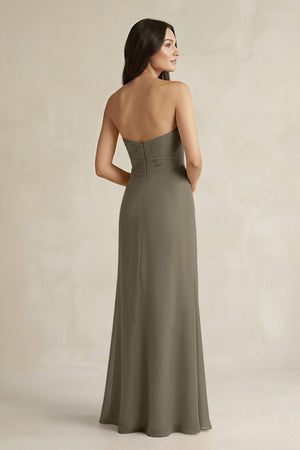 Sweetheart Chiffon Pleated Sheath Bridesmaid Dress in Willow Green - SHE IS ME Bridesmaid Dresses