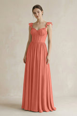 Sweetheart Chiffon Ruffled A - Line Corset Bridesmaid Dress in Wild Rose - KISS BRIDAL Bridesmaid Dresses