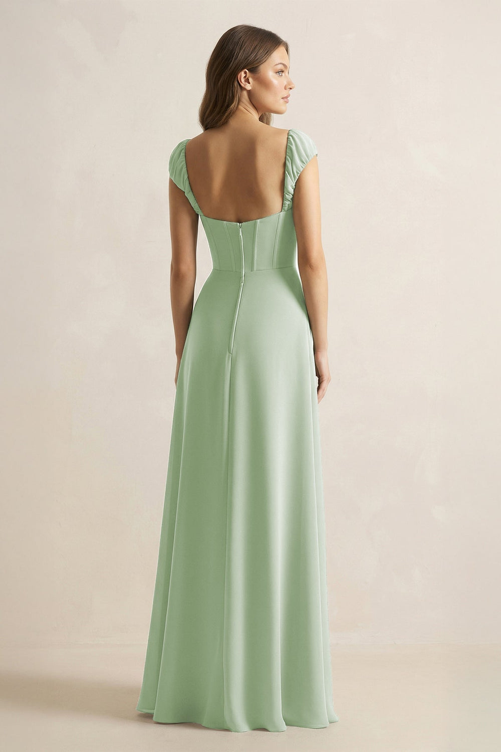 Sweetheart Corset A - Line Chiffon Bridesmaid Dress - SHE IS ME Bridesmaid Dresses