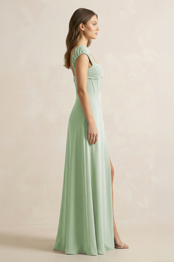 Sweetheart Corset A - Line Chiffon Bridesmaid Dress - SHE IS ME Bridesmaid Dresses