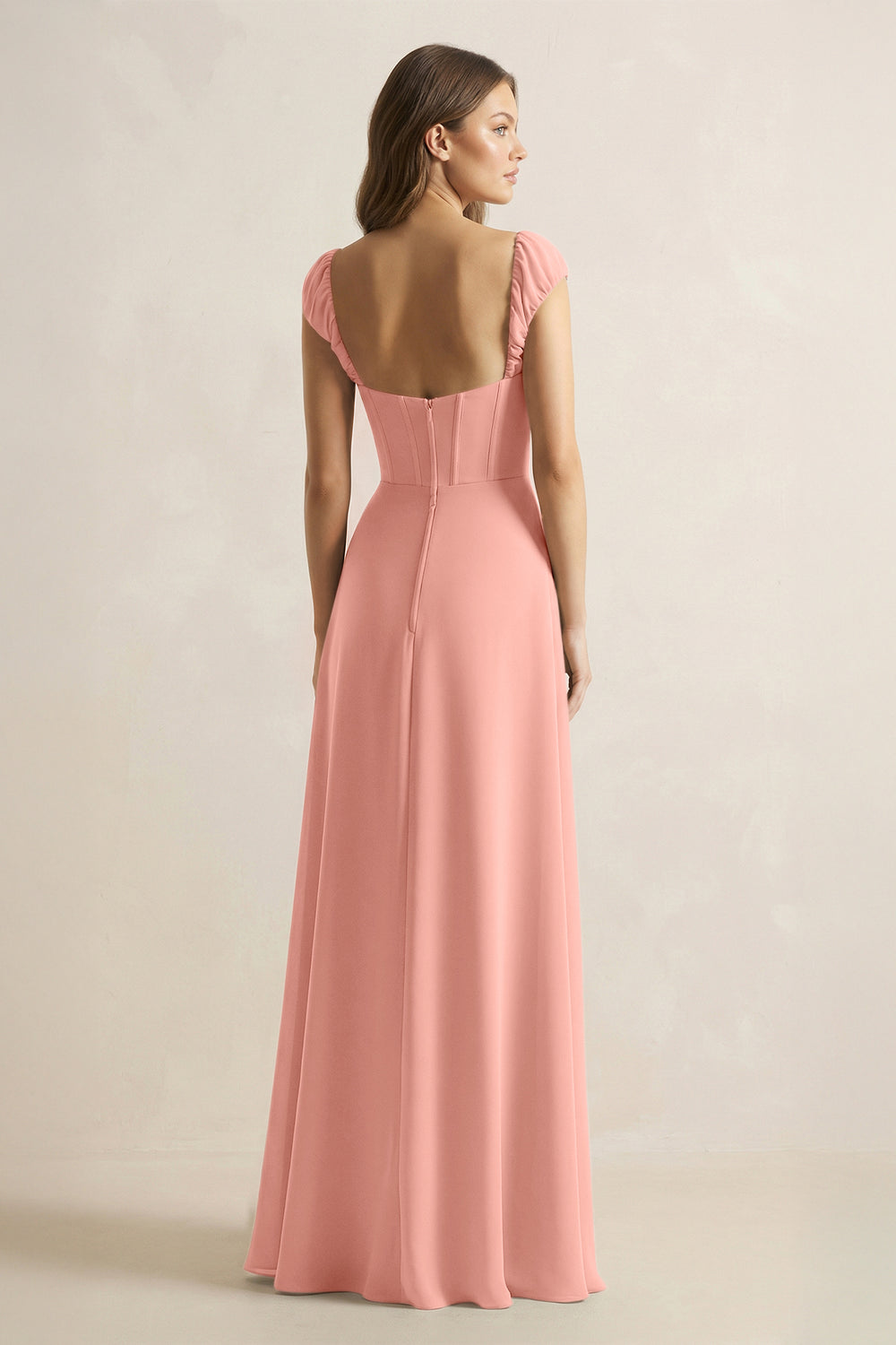 Sweetheart Corset A-Line Chiffon Bridesmaid Dress in Rosette