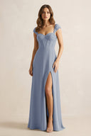 Sweetheart Corset A - Line Chiffon Bridesmaid Dress in Twilight - SHE IS ME Bridesmaid Dresses