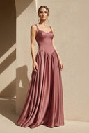 Sweetheart Corset A - Line Gown in Mulberry - KISS BRIDAL
