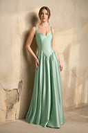 Sweetheart Corset A - Line Gown in Pale Pistachio - KISS BRIDAL