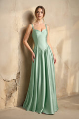 Sweetheart Corset A - Line Gown in Pale Pistachio - KISS BRIDAL