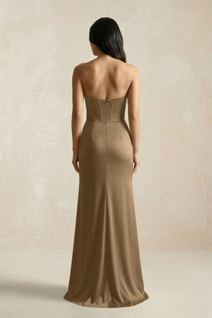 Sweetheart Corset Ruched Bridesmaid Dress in Apple Cinnamon - KISS BRIDAL Bridesmaid Dresses