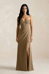 Sweetheart Corset Ruched Bridesmaid Dress in Apple Cinnamon - KISS BRIDAL Bridesmaid Dresses