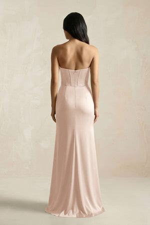 Sweetheart Corset Ruched Bridesmaid Dress in Buttercream - KISS BRIDAL Bridesmaid Dresses