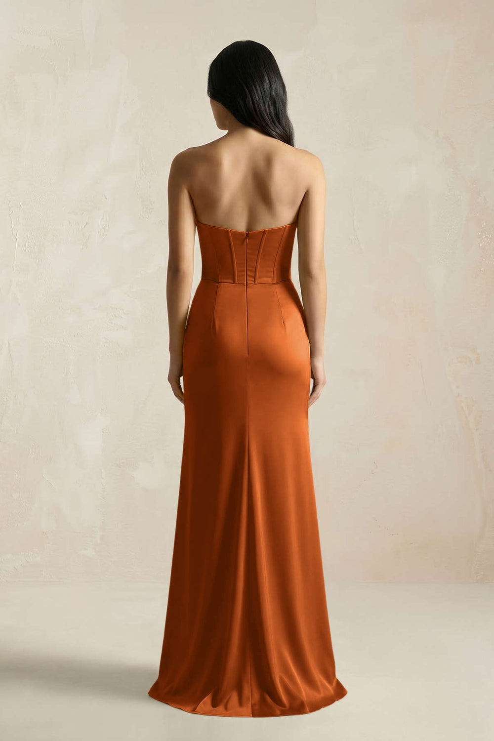 Sweetheart Corset Ruched Bridesmaid Dress in Cinnamon - KISS BRIDAL Bridesmaid Dresses