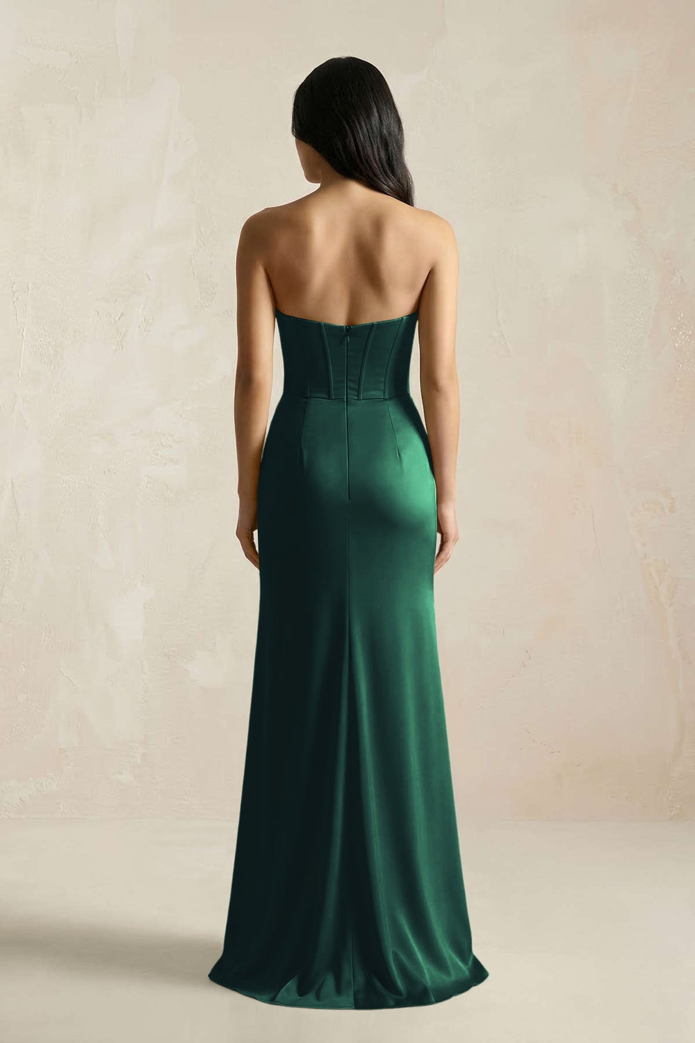 Sweetheart Corset Ruched Bridesmaid Dress in Dark Green - KISS BRIDAL Bridesmaid Dresses
