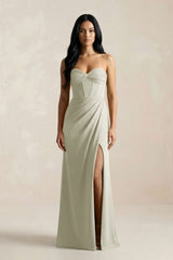 Sweetheart Corset Ruched Bridesmaid Dress in Frost - KISS BRIDAL Bridesmaid Dresses
