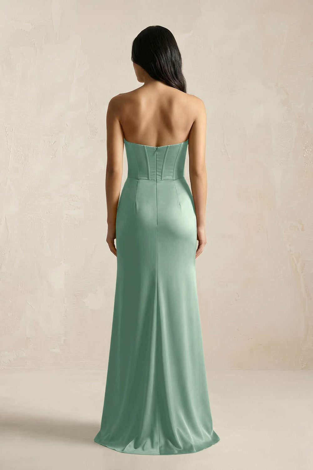 Sweetheart Corset Ruched Bridesmaid Dress in Mint Green - KISS BRIDAL Bridesmaid Dresses