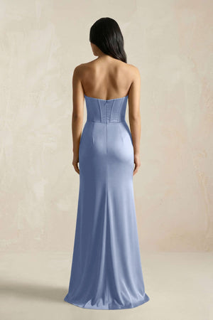 Sweetheart Corset Ruched Bridesmaid Dress in Mist - KISS BRIDAL Bridesmaid Dresses