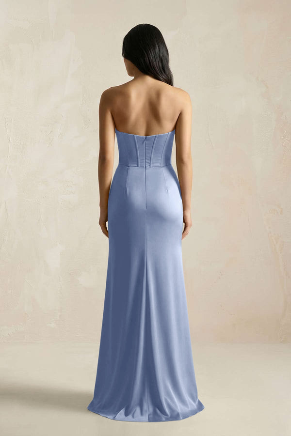 Sweetheart Corset Ruched Bridesmaid Dress in Mist - KISS BRIDAL Bridesmaid Dresses