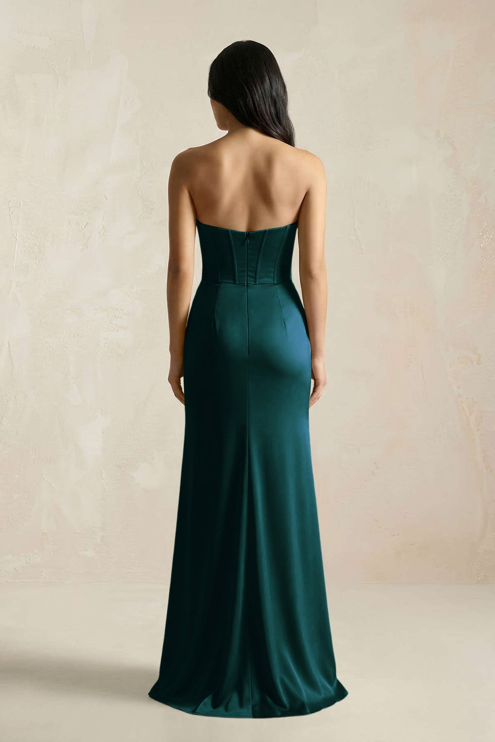Sweetheart Corset Ruched Bridesmaid Dress in Pine - KISS BRIDAL Bridesmaid Dresses