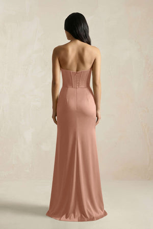 Sweetheart Corset Ruched Bridesmaid Dress in Rosette - KISS BRIDAL Bridesmaid Dresses