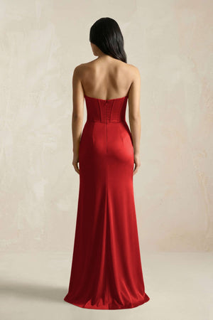 Sweetheart Corset Ruched Bridesmaid Dress in Spice - KISS BRIDAL Bridesmaid Dresses