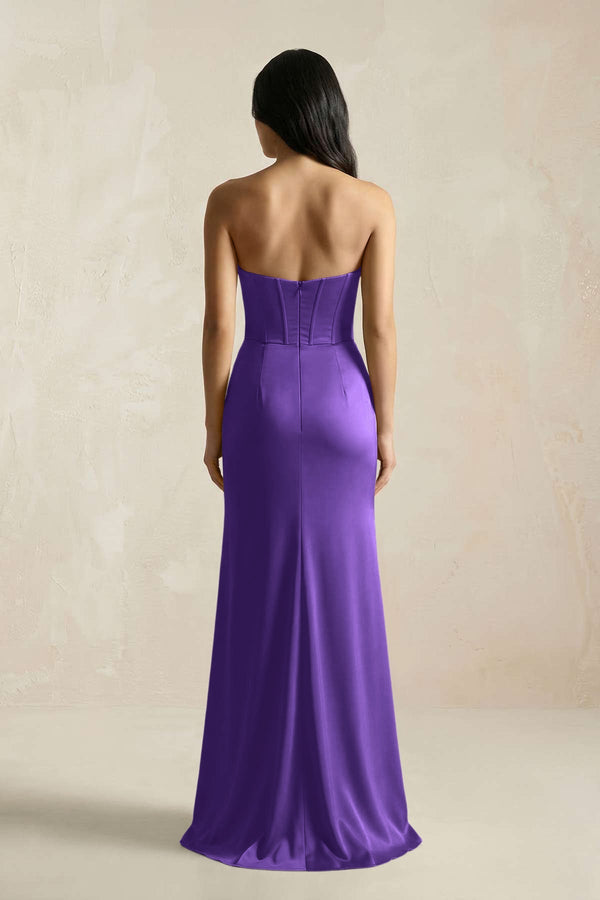 Sweetheart Corset Ruched Bridesmaid Dress in Tahiti - KISS BRIDAL Bridesmaid Dresses