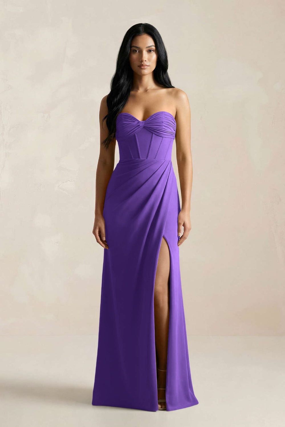 Sweetheart Corset Ruched Bridesmaid Dress in Tahiti - KISS BRIDAL Bridesmaid Dresses