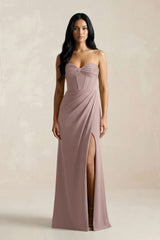Sweetheart Corset Ruched Bridesmaid Dress in Toffee - KISS BRIDAL Bridesmaid Dresses