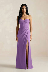 Sweetheart Corset Ruched Bridesmaid Dress in Wisteria - KISS BRIDAL Bridesmaid Dresses