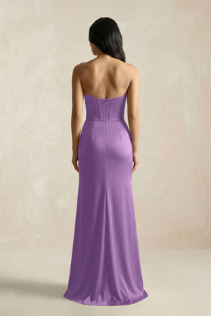 Sweetheart Corset Ruched Bridesmaid Dress in Wisteria - KISS BRIDAL Bridesmaid Dresses