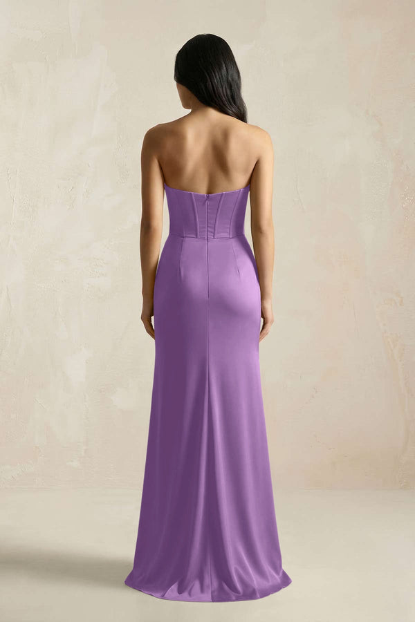 Sweetheart Corset Ruched Bridesmaid Dress in Wisteria - KISS BRIDAL Bridesmaid Dresses