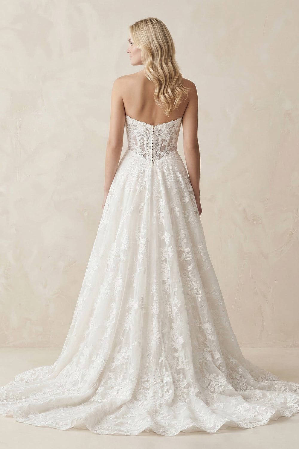 Sweetheart Lace A - Line Ruched Wedding Dress in White - KISS BRIDAL Wedding Dresses