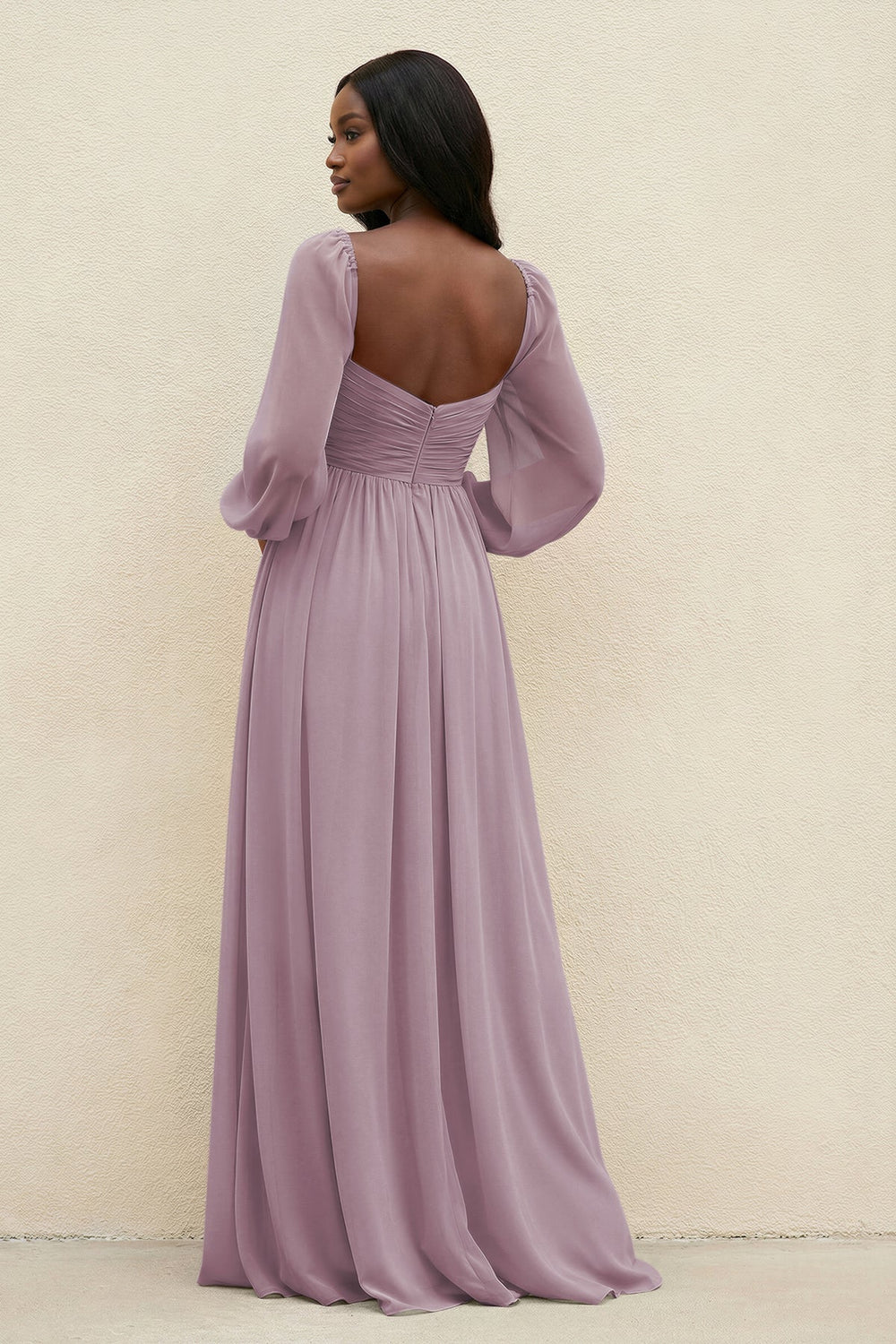 Sweetheart Long Sleeve A - Line Bridesmaid Dress in Dusk - KISS BRIDAL Bridesmaid Dresses
